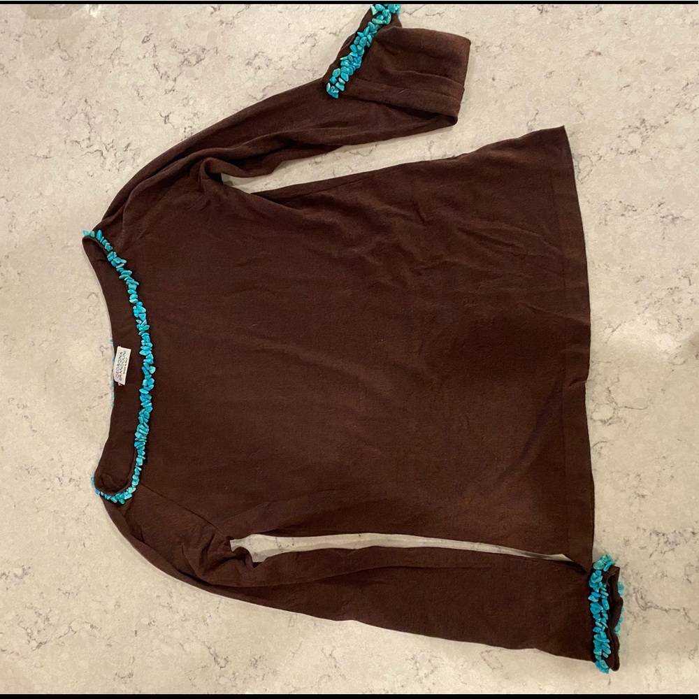 Georgina Brandolini shirt with turquoise beads!